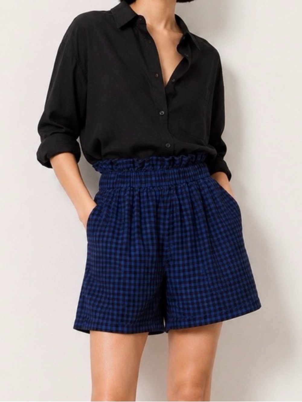 Tibi Gingham Shorts